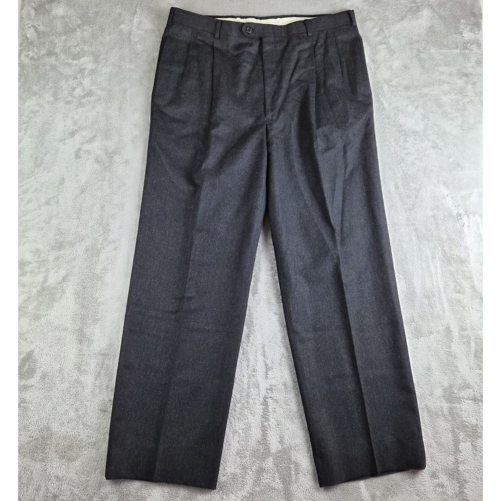 Christian Dior Monsieur Pants 36x31 Mens Dark Grey Wool Pleated Trouser Formal